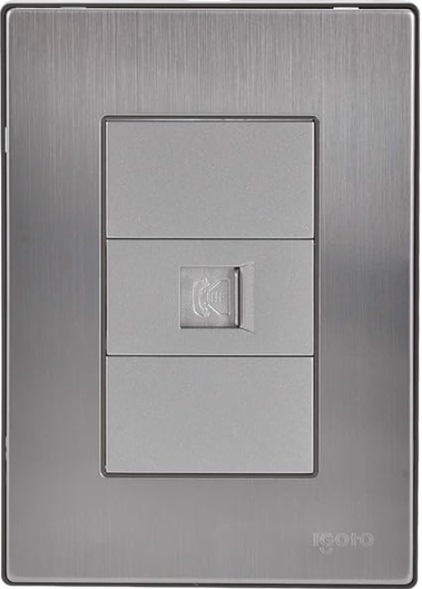 Placa Armada con 1 Toma Teléfonica, Acero Inoxidable