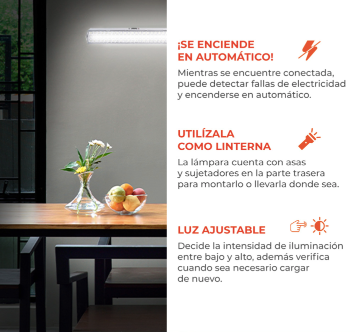 Lámpara Led de Emergencia Recargable 1W Portátil