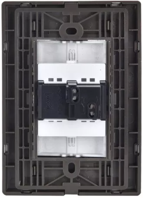 Placa Armada Inox con 1 Apagador Sencillo de 3 Módulos, Acero Inoxidable