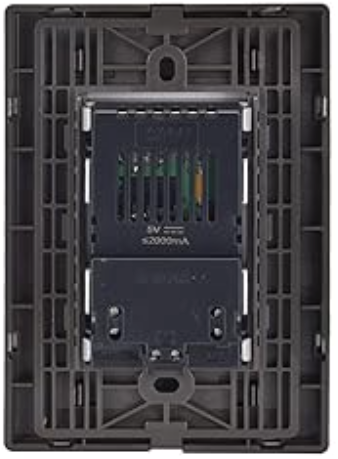 Placa Armada con Toma USB y 1 Contacto, Acero Inoxidable