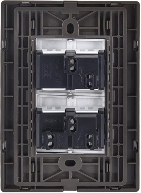 Placa Armada con 1 Apagador Sencillo y un Apagador de Escalera de 1.5 Módulos