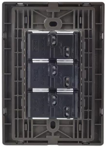 Placa Armada con 3 Apagadores Sencillos de 1 Módulo