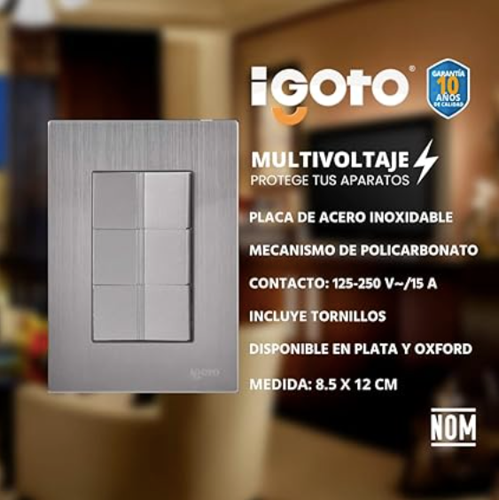 Placa Armada con 3 Apagadores Sencillos de 1 Módulo