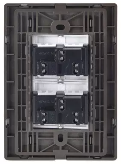 Placa Armada con 2 Apagadores de Escalera de 1.5 Módulos