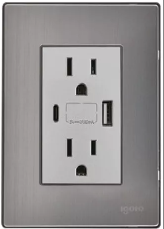 Placa Armada Contacto Duplex +USB +USB C