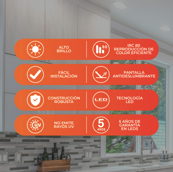 Lámpara Plafón Led Integrado Interiores