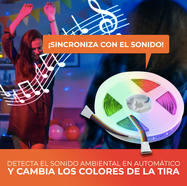 Tira LED Inteligente WiFi Luz RGB Compatible con App Móvil y Asistente de Voz