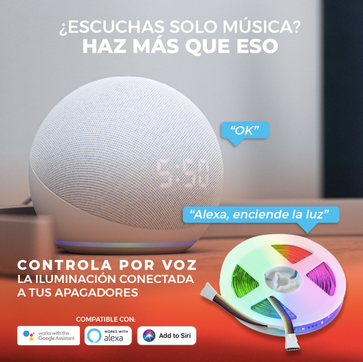 Tira LED Inteligente WiFi Luz RGB Compatible con App Móvil y Asistente de Voz