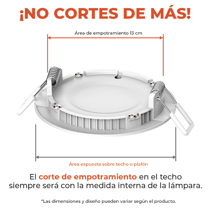Lámpara Dowlight LED Empotrable Luz Brillante No Atenuable