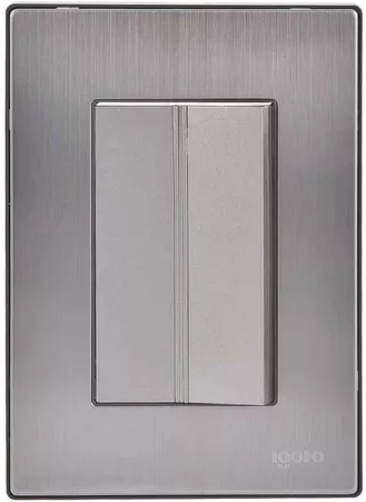 Placa Armada Inox con 1 Apagador Sencillo de 3 Módulos, Acero Inoxidable