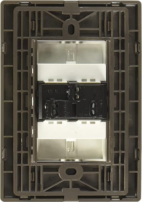 Placa Armada con 1 Apagador de Escalera de 3 Módulos, Acero Inoxidable